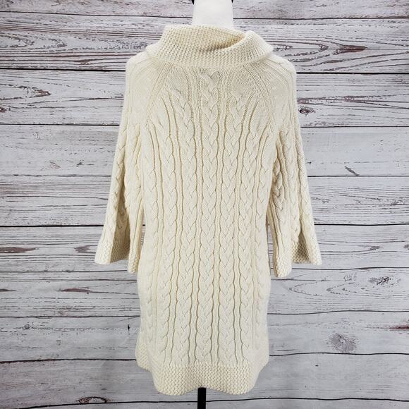 Coldwater Creek Cream Cable Knit Cowl Neck Wool Blend Sweater Size 1X - Picture 12 of 14